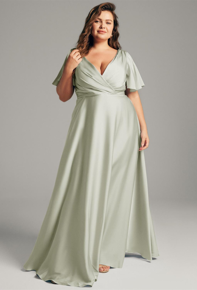 Sage green bridesmaid formal outlet dress size